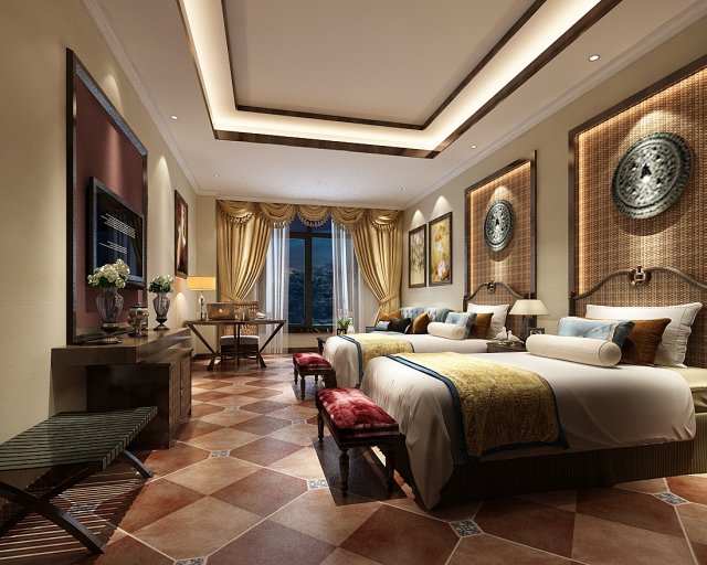 bedroom hotel suites designed a complete 148 Modelo 3D .c4d .max .obj .3ds .fbx .stl .blend