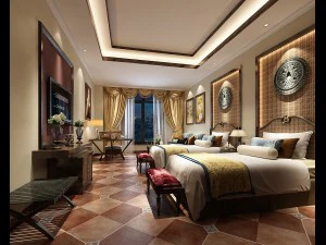 bedroom hotel suites designed a complete 148 3D Model