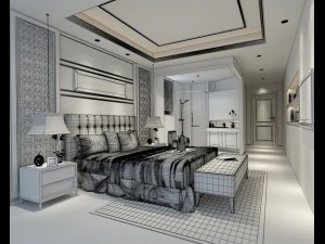 bedroom hotel suites designed a complete 149 3D Model