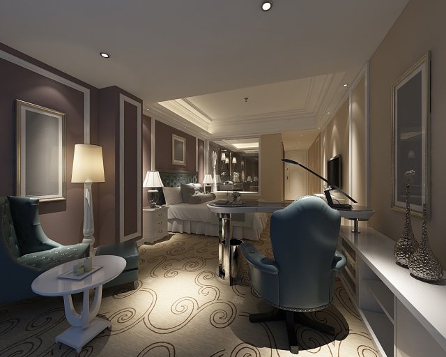 bedroom hotel suites designed a complete 150 Modèle 3D .c4d .max .obj .3ds .fbx .stl .blend 