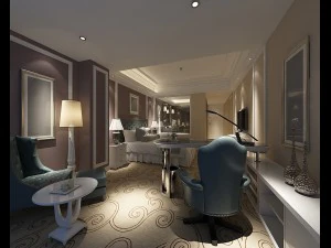 침실 호텔 스위트는 전체 150개를 설계했습니다. 3D 모델