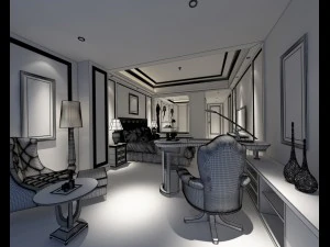 bedroom hotel suites designed a complete 150 3D Model