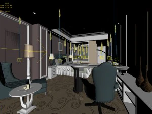 bedroom hotel suites designed a complete 150 3D Model