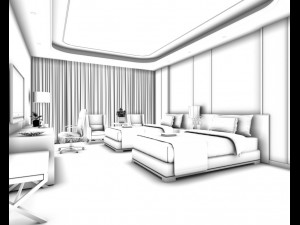 bedroom hotel suites designed a complete 153 3D Model