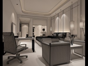 bedroom hotel suites designed a complete 153 3D Model