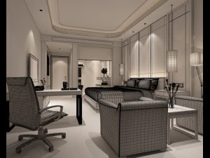 bedroom hotel suites designed a complete 153 3D Model