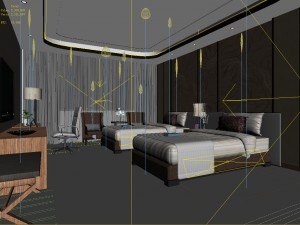bedroom hotel suites designed a complete 153 3D Model