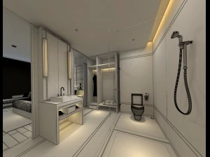 bedroom hotel suites designed a complete 152 3D Model
