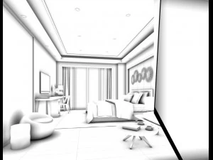 bedroom hotel suites designed a complete 151 3D Model