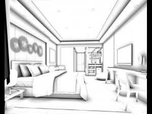 bedroom hotel suites designed a complete 151 3D Model