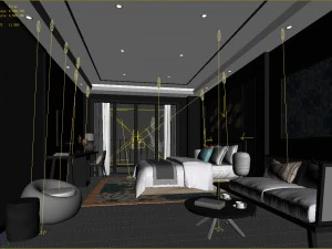 bedroom hotel suites designed a complete 151 3D Model