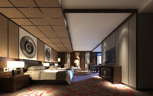 bedroom hotel suites designed a complete 154 3D 模型 .c4d .max .obj .3ds .fbx .stl .blend 