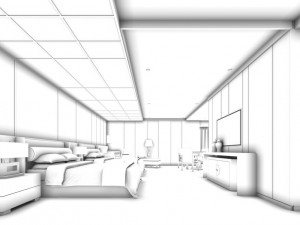 bedroom hotel suites designed a complete 154 3D 模型