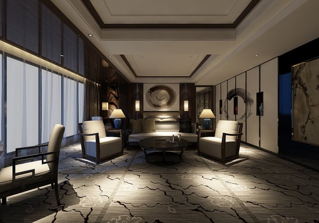 bedroom hotel suites designed a complete 155 3D 모델 .c4d .max .obj .3ds .fbx .stl .blend 