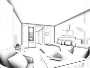 bedroom hotel suites designed a complete 156 3D Model