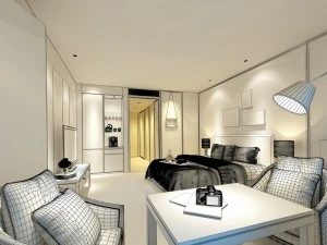 bedroom hotel suites designed a complete 156 3D Model