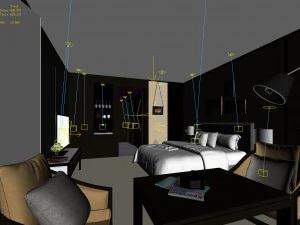 bedroom hotel suites designed a complete 156 3D Model