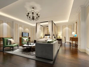 침실 호텔 스위트는 전체 157개를 설계했습니다. 3D 모델