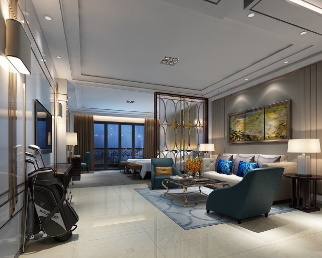 bedroom hotel suites designed a complete 158 Modèle 3D .c4d .max .obj .3ds .fbx .stl .blend 