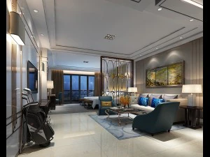 침실 호텔 스위트룸은 총 158개로 설계되었습니다. 3D 모델