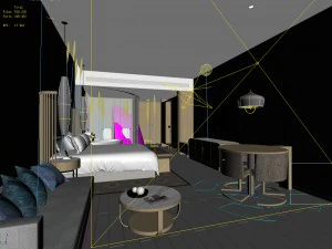 bedroom hotel suites designed a complete 159 3D Model