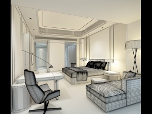 bedroom hotel suites designed a complete 162 3D Model