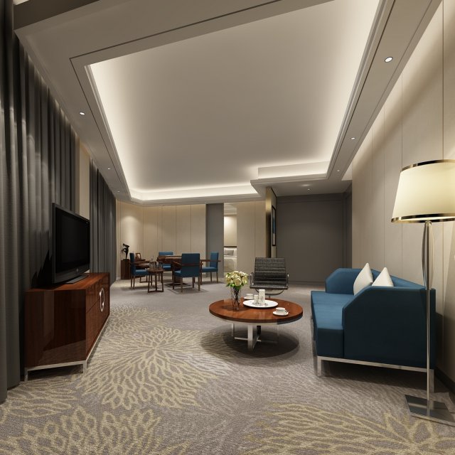 bedroom hotel suites designed a complete 166 3D Model .c4d .max .obj .3ds .fbx .stl .blend 