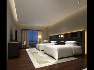 В гостиничных люксах со спальнями спроектировано 167 3D Модель