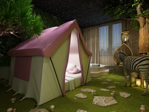 침실 호텔 스위트룸은 총 169개로 디자인되었습니다. 3D 모델