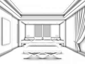bedroom hotel suites designed a complete 170 3D Model