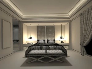 bedroom hotel suites designed a complete 170 3D Model