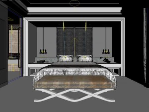 bedroom hotel suites designed a complete 170 3D Model
