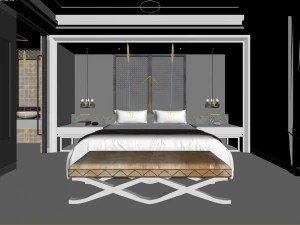 bedroom hotel suites designed a complete 170 3D Model