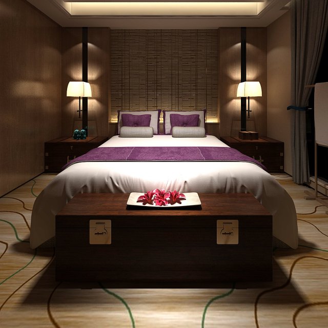 bedroom hotel suites designed a complete 171 3D Model .c4d .max .obj .3ds .fbx .stl .blend 