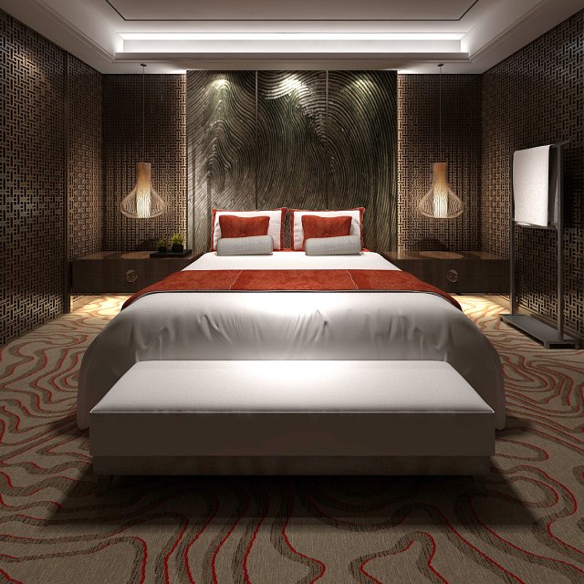 bedroom hotel suites designed a complete 172 3D 模型 .c4d .max .obj .3ds .fbx .stl .blend 