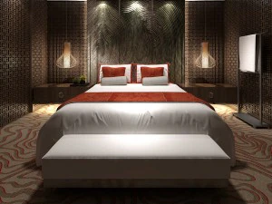 침실 호텔 스위트는 전체 172개를 설계했습니다. 3D 모델