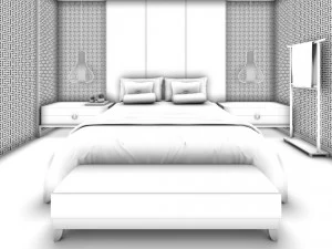 bedroom hotel suites designed a complete 172 3D Model