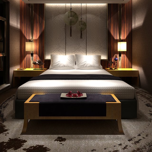 bedroom hotel suites designed a complete 173 3D Model .c4d .max .obj .3ds .fbx .stl .blend 