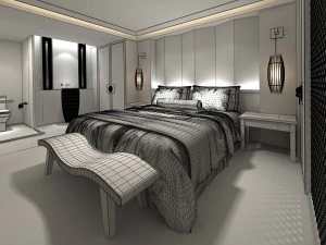 bedroom hotel suites designed a complete 174 3D Model