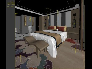 bedroom hotel suites designed a complete 174 3D Model