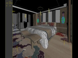 bedroom hotel suites designed a complete 174 3D Model