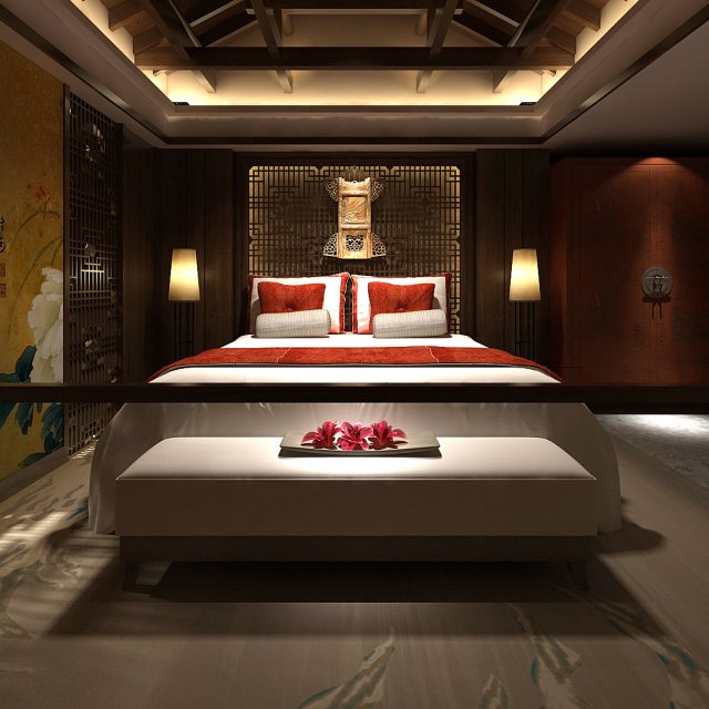 bedroom hotel suites designed a complete 175 Modello 3D .c4d .max .obj .3ds .fbx .stl .blend 