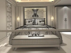 bedroom hotel suites designed a complete 175 3D Model