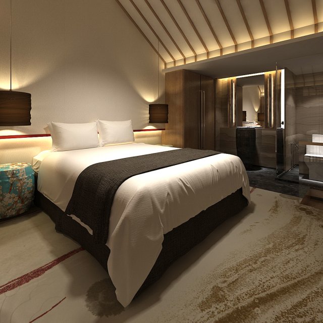 bedroom hotel suites designed a complete 177 Model 3D .c4d .max .obj .3ds .fbx .stl .blend 