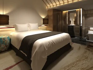 le suite dell'hotel con camera da letto hanno progettato un totale di 177 Modello 3D