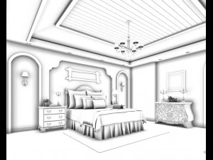 bedroom hotel suites designed a complete 179 3D Model