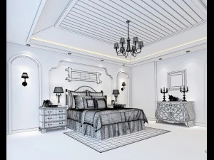 bedroom hotel suites designed a complete 179 3D Model