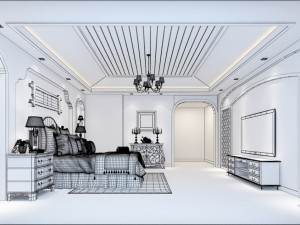 bedroom hotel suites designed a complete 179 3D Модель
