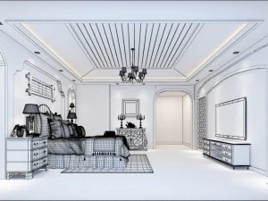 bedroom hotel suites designed a complete 179 3D Model