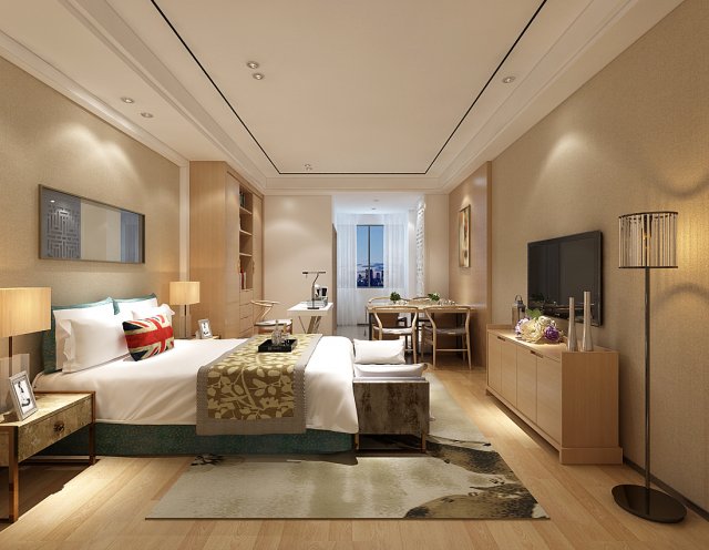 deluxe master bedroom design 01 3D Модель .c4d .max .obj .3ds .fbx .stl .blend 